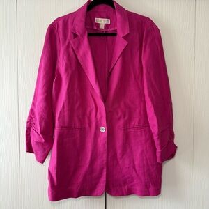 MICHAEL Michael Kors Pink Linen Blazer Jacket 16
